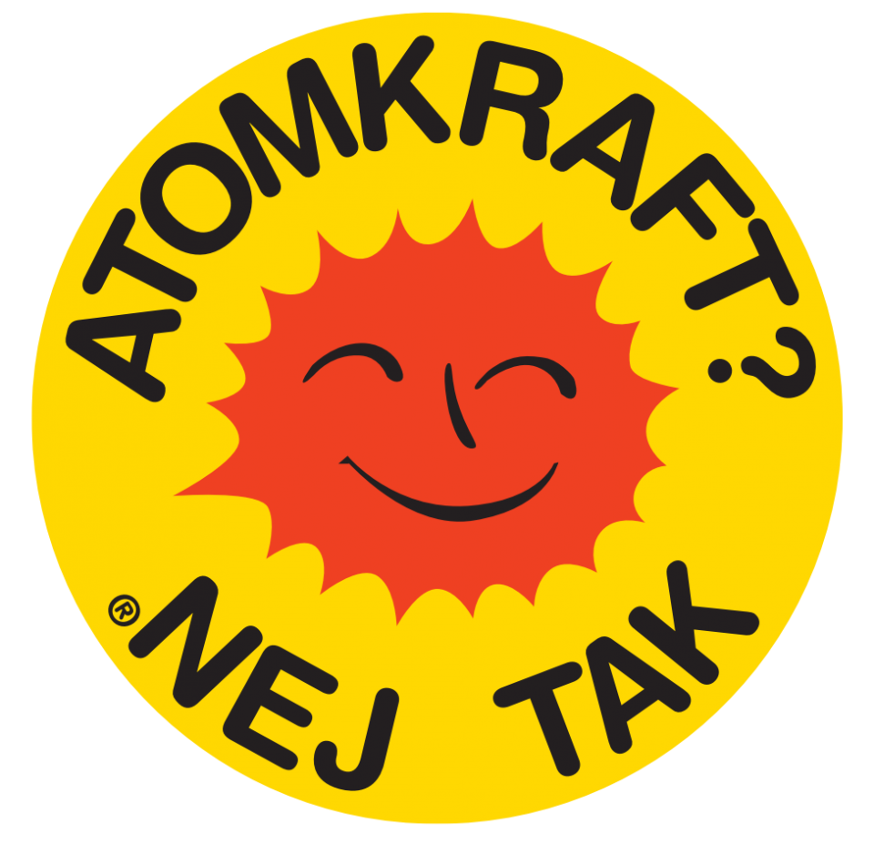 Solmærket - Atomkraft? Nej tak! (Sticker 12 cm, spejlvendt)